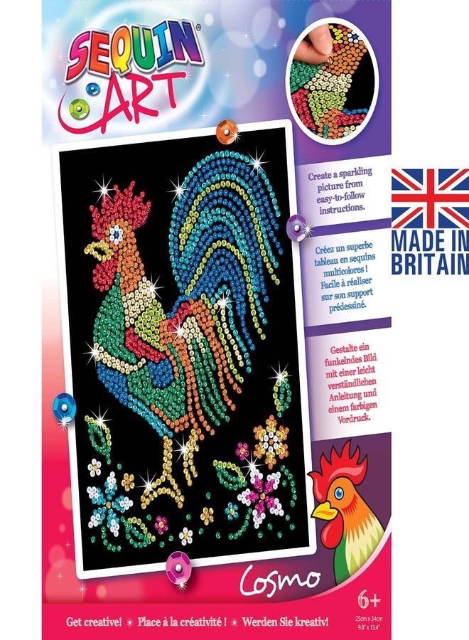 Sequin Art Red Rooster Cockerel, Sparkling Arts and Crafts Kit; Creative Crafts for Adults and Kids - Image 3